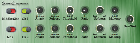 ATKStereoCompressor - free Dual / MS compressor plugin