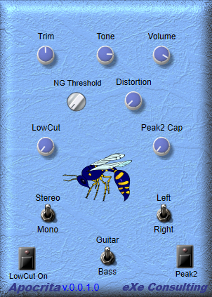 Aprocrita - free Distortion / fuzz pedal plugin