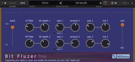 Bit Fluzer - free Modulated bit crusher plugin
