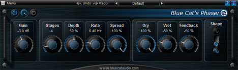 Blue Cat Phaser - free Vintage phaser plugin