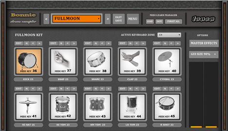 Bonnie - free Drum sampler plugin