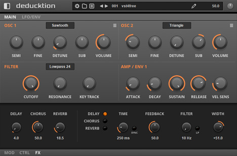 Deducktion - free Subtractive synth plugin