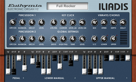 Euthymia Electronic Organ - free Hammond organ clone plugin