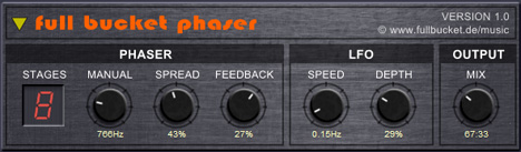 Full Bucket Phaser - free Analog phaser plugin