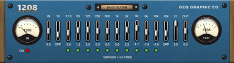 1208 GEQ - free 11 band graphic EQ plugin