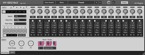 HY-SEQ16 - free Analog step sequencer plugin