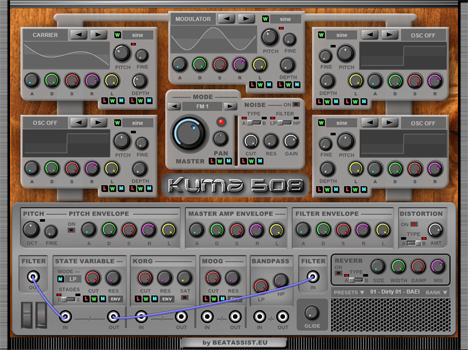 Kuma 508 - free Hybrid FM / analog synth plugin