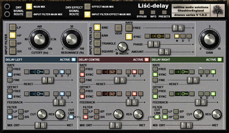 Liść delay - free Delay / filters plugin