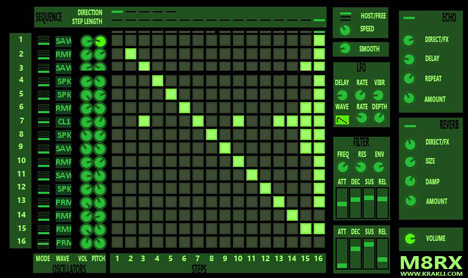 M8Rx - free Chip matrix synth plugin