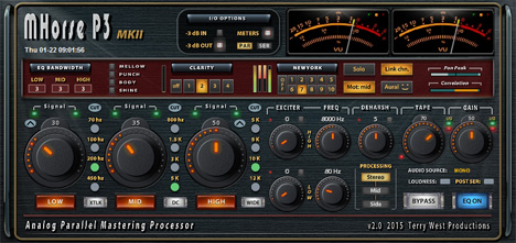 MHORSE P3 mkII - free Parallel mastering processor  plugin