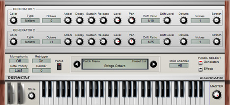 Orpheus - free Strings / Organ machine plugin