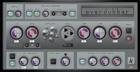 OverDubber 2 - free Morphing / distorting delay plugin