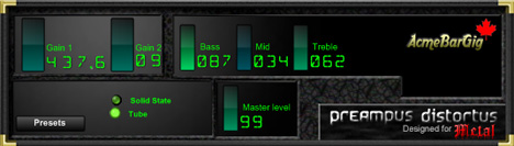 Preampus Distortus - free Guitar preamp plugin