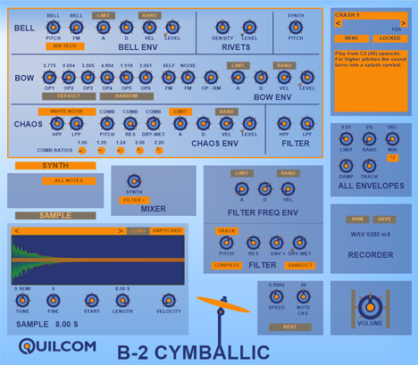 B-2 CYMBALLIC - free Cymbal generator plugin