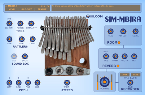 SIM-MBIRA - free Kalimba / Mbira plugin