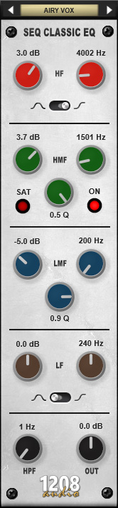 1208 SEQ - free Classic British EQ plugin