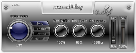 ReverseDelay - free Reverse delay plugin