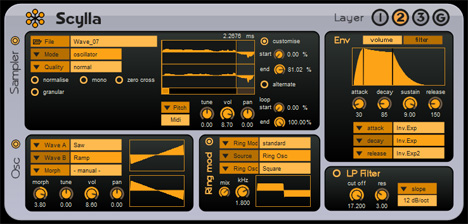 Scylla - free Sampler / subtractive synth plugin