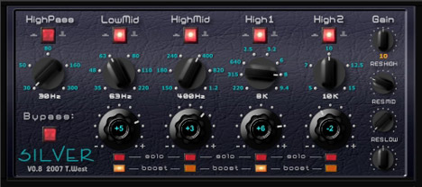 Silver - free Parametric EQ plugin