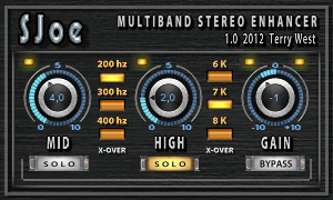 SJoe - free Dualband stereo enhancer. plugin