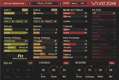 Strum - free Karplus-Strong string synth plugin