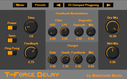 T-Force Delay - free Dual mode delay plugin
