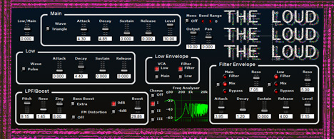THE LOUD - free 2 osc bass synth plugin
