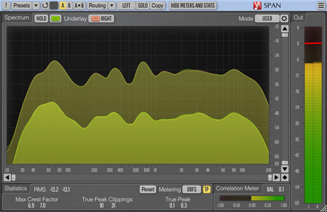 SPAN - free Real-time spectrum analyzer plugin