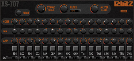 XS-707 - free 12 bit TR-707 rompler plugin