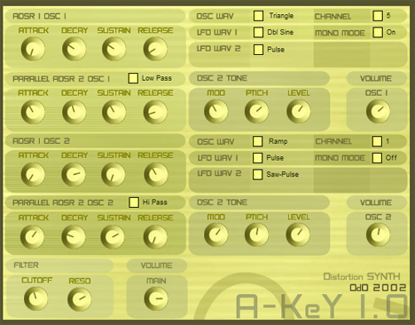 A-Key - free Distortion synth plugin