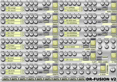 DR Fusion - free Waves / synth drum kit plugin