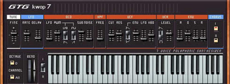Kwop 7 - free Analog synth plugin