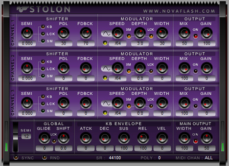 Stolon - free 3 parallel pitch shifter plugin