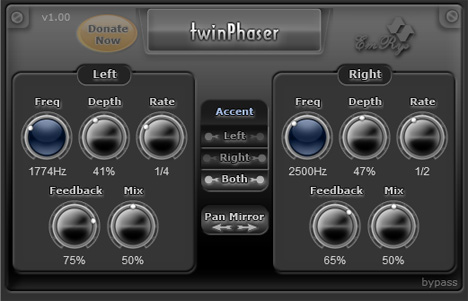 twinPhaser - free Dual phaser plugin