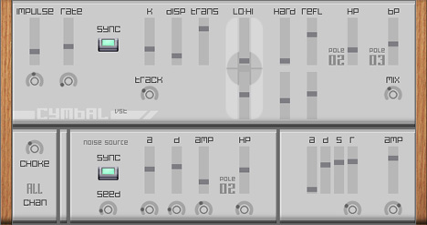 Mass-Springs Cymbal - free Synthetic cymbals plugin